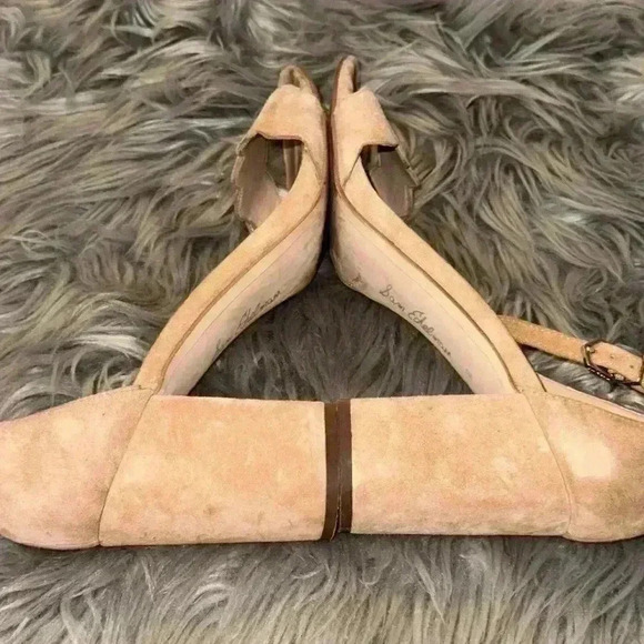 Sam Edelman Odila Scalloped Heel Sandals Camel Suede Nude Size 10 - Picture 4 of 11